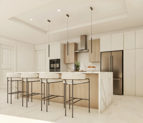 Beautiful open-concept modern kitchen in the Xavi Model by Paladium One